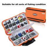 TOPFORT 187/343pcs Fishing Accessories Kit, Including Jig Hooks, Bullet Bass Casting Sinker Weights, Fishing Swivels Snaps, Sinker Slides, Fishing Set with Tackle Box