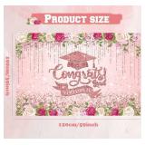 Pink Graduation Decorations Class of 2024 Graduation Backdrop Rose Gold Congrats Grad Banner Photo Booth Prop for College Graduation Party Decorations