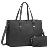 LOVEVOOK Laptop Bag for Women,Vintage Leather Work Tote Bag,17 inch Business Office Computer Bag,Waterproof Handbags Shoulder Bag