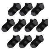 Comfoex 10 Pairs Boys Socks Low Cut Ankle Socks For Kids 8-10 4-6 6-8 Years Old Short Athletic Socks With Cushioned Sole