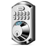 TEEHO TE002 Fingerprint Door Lock - Keyless Entry Door Lock - Electronic Keypad Deadbolt Lock - Smart Locks for Front Door - Door Lock with Code - Auto Lock - Easy Installation - Satin Nickel