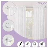 TVWOO Wrap Around Curtain Rods,Silver Curtain Rods 48 to 84 Inch,5/8 Inch Adjustable Blackout Curtain Rod Set,Room Darkening Single Window Rod,Metal Thicken Hidden Curved Drapery Rods 48-90",Silver