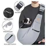 CUBY Dog and Cat Sling Carrier - Hands Free Reversible Pet Papoose Bag - Soft Pouch and Tote Design - Suitable for Puppy, Small Dogs Cats Outdoor (Grey Senior, Adjust Strap 2.0)