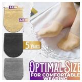 5 Pairs Cotton Toe Socks Women Half Socks Toe Covers for Women Toe Topper Socks Women Socks With Toe Slots Half Socks for Women Cotton Half Socks for Women Mule Socks Women Toe Cap Socks For Clogs