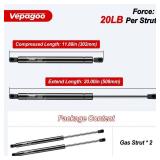 C16-08568 20 inch 20lb Per Gas Strut Shock Lift Support Replacement for RV Door Motorhome Door Compartment Door Cargo Door and Other DIY Applications, Set of 2 Vepagoo