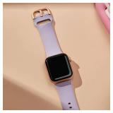 Sport Band Compatible with Apple Watch Bands 49mm 46mm 45mm 44mm 42mm, Soft Silicone Wristbands Strap with Classic Clasp for iWatch Series 10 9 SE 8 7 6 5 4 3 2 1 Ultra for Women Men, Lavender-Grey