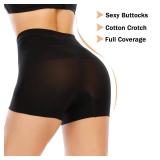 Womens Slip Shorts for Under Dress Seamless Shapewear Boyshorts Tummy Control Panties Shaping Shorts(#1 Black(light Tummy Control),Large)