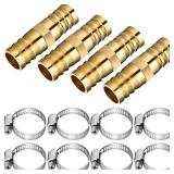 Zhengmy 12 Pcs Hose Repair Connectors with Claps Brass Garden Hose Repair Kit Fitting Water Hose Repair Kit Female Hose End Repair(3/8-1/2 Inch)