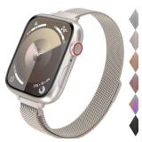 CTYBB for Apple Watch Band Series Ultra SE 8 7 6 5 4 3 2 1 38mm 40mm 41mm 42mm 44mm 45mm 49mm, Stainless Steel Slim & Thin Mesh Magnetic Clasp Strap Women and Girl Replacement Band for iWatch