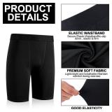 Hoolerry 3 Pcs Youth Boys Compression Shorts Athletic Underwear Sports Performance Boxer Briefs Spandex Underwear for Running (Black, White, Gray, X-Small)