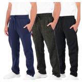 3 Pack Boys Girls Athletic Pants Sweatpants Active Kids Teen Open Bottom Fleece Youth Training Pajama Warm Performance Workout Activewear Winter Warm Sports Running Quick Dry Dri Fit- Set 7,XL(16-18)