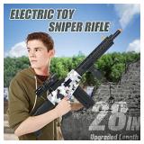 Realistic Toy Gun for Nerf Guns Darts, Foam Blaster - with Scope 100 Soft Bullets 3 Magazines, Semi-Auto Sniper Rifle Electric Machine Guns for Boys 8-12 Age, Birthday Gifts for Kids and Adults