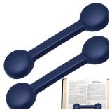 2 Pieces Weighted Bookmarks Book Weight Page Holder Rubber Book Weight Bookmark Portable Weighted Rubber Page Holder for Adults Reading(Dark Blue)