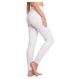 Conceited White Premium Ultra Soft High Waisted Capri Leggings for Women - 5" Wide Band - Large - X-Large - SL5-Capri-White-LX