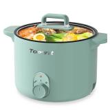 Topwit Electric Pot, 1.5L Non-stick Ramen Cooker, Multi-Function Hot Pot Electric for Pasta, Noodles, Steak, Egg, Electric Cooker with Dual Power Control, Over-Heating and Boil Dry Protection, Green