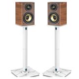 Rfiver Upgraded 45° Swivel Speaker Stands Pair for Surround Sound, Heavy Duty 28 Inch Bookshelf Speaker Stand Each Holds 22lbs Large Speaker, Floor Speaker Stand Built-in Cable Management, 1 Pair - R