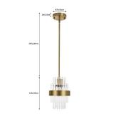 IkirourI Pendant Light Fixtures, 7inch Modern Glass Pendant Lighting, Brass Color Kitchen Island Pendant Lights, Height Adjustable Pendant Lighting (Brass Color, 1 Pack) - Retail: $87.23