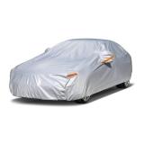 Kayme 6 Layers Car Cover Waterproof All Weather for Automobiles, Outdoor Full Cover Rain Sun UV Protection with Zipper Cotton, Universal Fit for Sedan (178-185 inch) (Retail $69.96)