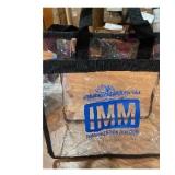 10 Stadium Approved CLEAR Tote Bags 11x11x6 in 10 bags with Blue Logo Great for Concerts (Set of 10)