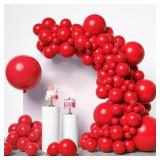 RUBFAC Red Balloons, 146 Pcs Different Sizes Pack of 36 18 12 10 5 Inch for Balloon Garland or Balloon Arch as Valentine