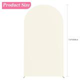 Putros Wedding Arch Cover 7.2FT Ivory Spandex Fitted Arch Cover for Round Top Chiara Backdrop Stand Covers for Wedding Birthday Party Decoration