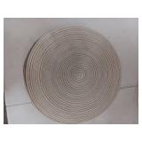 Smaafit Round Braided Placemats, Set of 4 Table Place Mats for Round Dining Tables, 15 inches Round Placemat, Place Mat Round Table Mats (Mix Ivory)