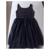 MUADRESS Women Prom Sequin Dress Party Sleeveless V Neck Cocktail Dress Short Tulle Homecoming Teen Dress Black M