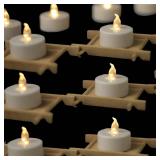 YIWER Battery Tea Lights Candles - LED Tea Lights 200 Hours Pack of 96(Warm White)