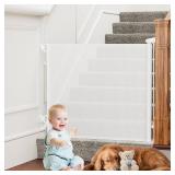 Retractable Baby Gates No Drilling, PRObebi Retractable Dog Gate for The House Extends to 55" Wide 34" Tall, Gates for Baby Indoor, Stair Gate for Outdoor, Staris, Hallways, Doorways, Deck, Porch