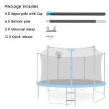 Universal Trampoline Replacement Enclosure Poles with Clamp and Hardware Fits 6 Straight Poles Trampoline - Retail: $100.21