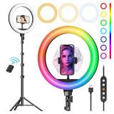 Weilisi 10" Selfie Ring Light with Tripod Stand, 72