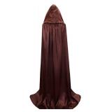 VGLOOK Unisex Hooded Halloween Christmas Cloak Costumes Party Cape Brown