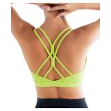 RUNNING GIRL Strappy Sports Bra for Women Sexy Crisscross Back Light Support Yoga Bra with Removable Cups