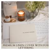 ZICOTO Beautiful Linen Funeral Guest Book for The Celebration of Life - The Perfect in Loving Memory Book with Ample Space to Sign in for Guests - Premium Craftsmanship for Honoring Loved Ones