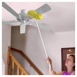 Evelots Ceiling Fan Cleaner - Microfiber Feather Duster - Long Extension Pole - Extendable Fan Cleaner Brush with Reach up to 9 Feet - Washable