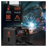 HZXVOGEN 200A MIG Welder 110V/220V Flux Core Welder 3 in 1 Gasless MIG Welder/Lift TIG/Stick Welding Machine Portable IGBT Inverter Automatic Wire Feeding Welder Machine Large LED Display - Retail: $1