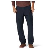 Wrangler Authentics mens Relaxed Fit Stretch Cargo Casual Pants, Navy, 33W x 30L US