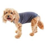 BellyGuard - After Surgery Dog Recovery Onesie Post Spay Neuter Body Suit for Male and Female Dogs Comfortable Cone alternative Soft Cotton Covers Wound Stitches ( Mini/ Gray)