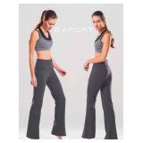 Safort 28" 30" 32" 34" Inseam Regular Tall High Waisted Bootcut Yoga Pants, 2 Pockets, Gray, S