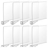 Boao 8 Pcs Shelf Dividers for Closet Organization Acrylic Clear Closet Shelf Divider Purse Organizer Handbag Separator Bookshelf Divider for Closet Bedroom Kitchen Office Cabinet Bathroom(Clear)