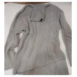 Lillusory Ribbed Turtleneck Sweater Large Gray