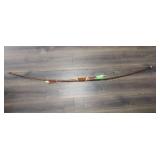 wood longbow with 3 wooden target arrows 73 inches