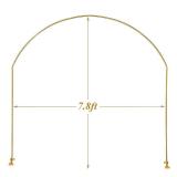 LANGXUN 7.8Ft Metal Gold Balloon Arch Kit, Semi-circular Balloon Arch Stand with Water Bases for Wedding Bridal Baby Shower Birthday Party Supplies Decorations