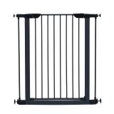 MidWest Homes for Pets 39 Inches Tall Walk-Through Steel Pet Gate, Pressure Mounted Dog Gate Measures 29 - 38 Inches Wide & Includes two 3-Inch-Wide Extensions, Graphite