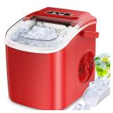 Countertop Ice Maker, Portable Ice Maker Machine with Carry Handle, Self-Cleaning Ice Makers, 9 Bullet Ice in 6 Mins, 26.5Lbs/24H with Ice Bags and Ice Scoop Basket for Home Bar Camping RV - Retail: $