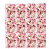 Nuptio Flower Wall Panel for Flower Wall Backdrop, 12 Pcs 24" X 16" White & Pink Faux Roses Artificial Flower Backdrop for Flower Wall Party Wedding Bridal Baby Shower Decor - Retail: $311.37