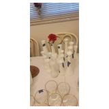 17 white glass vase