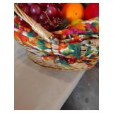 basket of mixed plastic fruits and vegetables