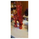 3 Lot Red Foil Stars Weighted Table Decor