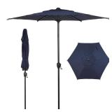 Abba Patio 7.5FT Lyon Outdoor Patio Umbrella Outdoor Table Umbrella with Push Button Tilt Dark Blue